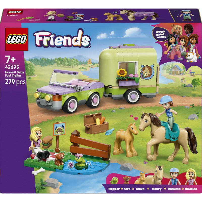 LEGO Friends Horse & Baby Foal Trailer 42695 Building Toy Set (279 Pieces) - Image 2